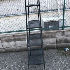 JM20172K) スチールラック黒/収納棚＜幅：約60cm 高さ：約147cm 奥行：約36 cm＞中古品【取りに来られる方限定】　 の画像