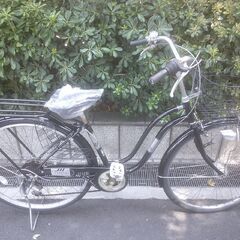 整備済み中古自転車　27インチ　税別￥12.800-　LEDオートライト　外装６段　ブラック820の画像