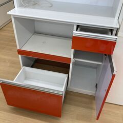 ★ジモティ割引あり★【リユースのサカイ野々市店】食器棚 赤 W(幅)88.5×D(奥行き)50×H(高さ)186.5cm ※クリーニング済みの画像
