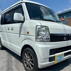 スズキ エブリィワゴン JPターボハイルーフ★総額22.8万円★車検ロング 即日納車可能 エアコンバッチリ！社外ナビ ワンセグTV ETC 社外アルミ お早めに！の画像
