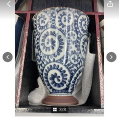 未使用・美品　有田焼　手書き　四器夢彩　フリーカップ　５客　セット　伊万里　木箱入り　陶器　湯飲み　清秀窯　京古染　＊B713-1＊の画像