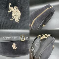 I357 US POLO ASSN ユーエスポロアッスン　レディース　コーデュロイ クロスボディ　ショルダーバッグ　U.S. Polo Assn. ブラック黒　美品の画像