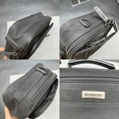A374 GUTENTAG　ハンドバッグ　黒　セカンドバッグ ポケット多数　収納充実 ベルトループあり　ウェストポーチ　メンズビジネスバッグ　ブラック　ガジェットケースの画像