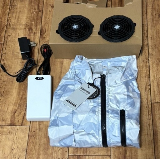 【残りの在庫用①】ファン付き作業着 ジャケットタイプ（バッテリー付き）ベスト　XXL　ブルー