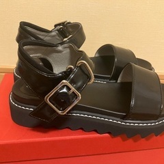 Oriental Traffic ブラックサンダル 厚底の画像