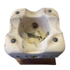 ※現状販売※在庫16台あり 一人用七輪 炭火コンロ 木台付き 和風 七輪 珪藻土 角型 業務用 卓上コンロの画像