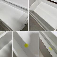 クラフトコガ 大川家具 キッチンボード エミリオ 幅120 ソフトクローズ モイス 食器棚 ホワイト 中古家具 店頭引取歓迎 R9882の画像