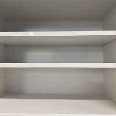 クラフトコガ 大川家具 キッチンボード エミリオ 幅120 ソフトクローズ モイス 食器棚 ホワイト 中古家具 店頭引取歓迎 R9882の画像