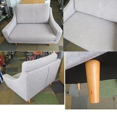 unico　2人掛け ソファ JOYL (ジョイル) カバーリングソファ 幅127㎝ グレー系 ウニコ ファブリック 布製 札幌 北20条店の画像