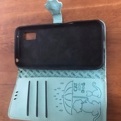  スマホケース 手帳型 犬猫デザイン ミントグリーンの画像
