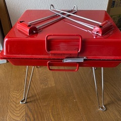【新品】折りたたみ式 バーベキューコンロ 鉄板・網付きの画像