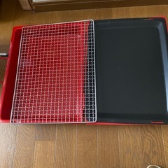 【新品】折りたたみ式 バーベキューコンロ 鉄板・網付きの画像