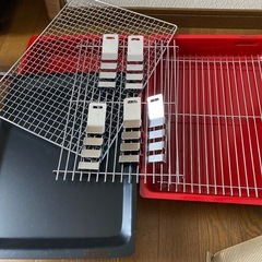 【新品】折りたたみ式 バーベキューコンロ 鉄板・網付きの画像