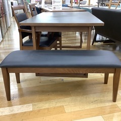 【トレファク　ラパーク岸和田店】ベンチダイニング4点セット　ニトリ　セラミック天板　ブラウン×ブラックの画像