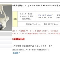 配線ダクト型スポットライト1灯の画像