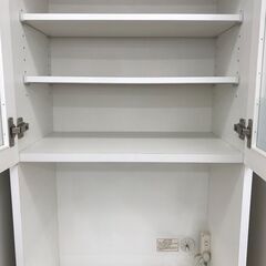 ★リユースのサカイ春日部店★KJ11345  食器棚 ホワイト H201×W59×D52 クリーニング済みの画像