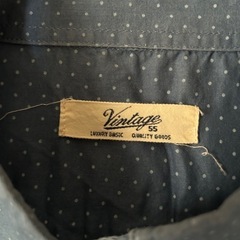 Vintage 55 ボタンダウン 長袖シャツ ドット 青 Sの画像