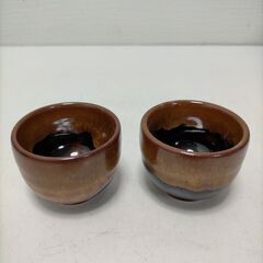 【送料無料】 陶器製 酒器セット 徳利 ぐい呑み2客 黒釉 元箱付き 日本酒 焼酎 熱燗 冷酒 食器 和食器　250820-8Tの画像