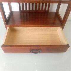 木製3段ラック 引き出し付きの画像