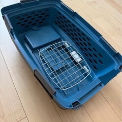 ペットキャリー　ブルー×グレー　小型の画像