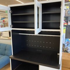★ジモティ割引あり★【リユースのサカイ野々市店】食器棚 白黒 W(幅)90×D(奥行き)42×H(高さ)183cm ※クリーニング済みの画像