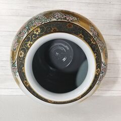  九谷焼 九谷正峰/ 花瓶 /色絵孔雀牡丹文花瓶/ 置物/ 飾り/ 骨董/ 和風/ インテリア/ 花器/ 壺　 C0ET0125の画像