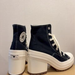 コンバース チャックテイラー ブラック厚底ハイヒール24の画像
