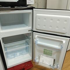 3か月間保証☆配達有り！10000円(税込）SAMKYO 95L 2ドア冷蔵庫 ブラック 2021年製の画像