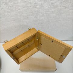 木製 キーボックス キーケース フォトフレーム付き 壁掛け　·アンティーク, ナチュラル, カントリー風　キーボックス　250820-11Yの画像