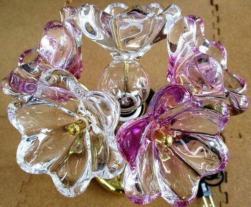 HOYA 卓上テーブルランプ 花 クリスタルガラス 照明 ヴィンテージ ホヤ