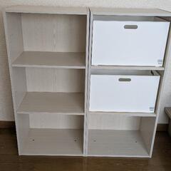 ニトリカラーボックス×3個　ボックス×2個の画像