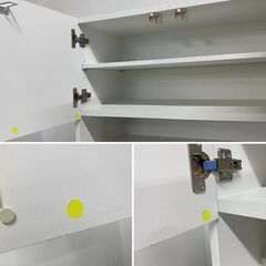 NITORI/ニトリ キッチンボード エトナ105KB-WH ホワイト 幅105cm レンジボード 食器棚 ➁ 中古家具 店頭引取歓迎 R9885の画像
