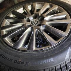 TOYOTA トヨタ 60ハリアー 純正アルミ スパイクタイヤセット18-7.5J PCD114.3 インセット+45 5穴の画像