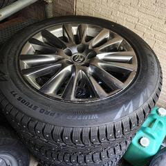 TOYOTA トヨタ 60ハリアー 純正アルミ スパイクタイヤセット18-7.5J PCD114.3 インセット+45 5穴の画像