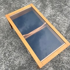 ★ガラス天板 木製 ローテーブル 引き出し付き★センターテーブル★の画像