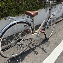 NORNO自転車 27型 6段ギア/グレージュ色の画像