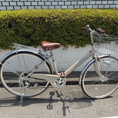 NORNO自転車 27型 6段ギア/グレージュ色の画像