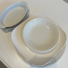 白い皿11枚セットグラタン皿の画像
