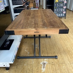 🗿ヴィンテージ調🗿東馬 PULLEY リフティングテーブル UP330 ワイド プーリー  昇降式テーブル ダイニング リビング テーブル NO.2446Fの画像