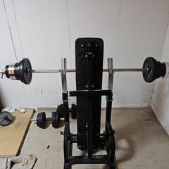 ベンチプレス台 バーベルセット付き 合計60kg
の画像