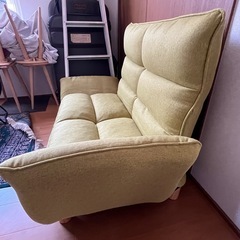 美品★座椅子生活★カウチソファ★グリーンの画像