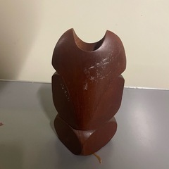 【那須町役場】木製　熊ぼっこ　木彫り　ペン立て　 【管理番号278】の画像