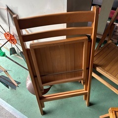 木製　折り畳みチェア　同じ物３点の画像
