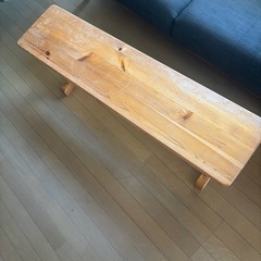 木製3人がけベンチ※使用感ありの画像
