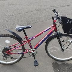 24インチ 🚲 中古 ジュニア 自転車 8,480円 🔁6段切替 💡ライト付 新規防犯登録料コミ 910の画像