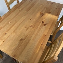IKEA ダイニングテーブル　チェア4脚　テーブルクロスセットの画像