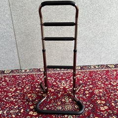 【中古美品】立ち上がり　補助手すり　単品　介護用品　 スチール　ブラウン　ハイタイプの画像
