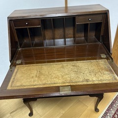 中古 イギリス アンティーク ヴィンテージ ライティングデスク 机 チェスト 引き出し 収納 の画像