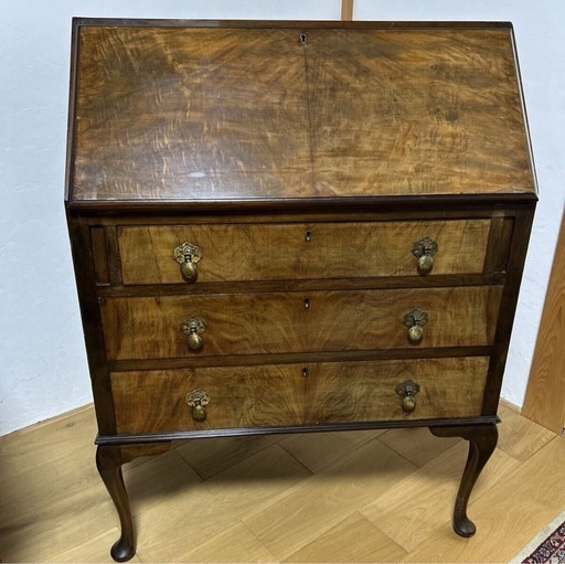 【お譲り先決定】イギリス ヴィンテージ ライティングデスク 机 チェスト 引き出し 収納