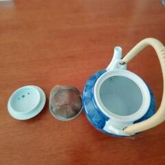 急須　青柄　茶殻網(メッシュフィルター)ありの画像